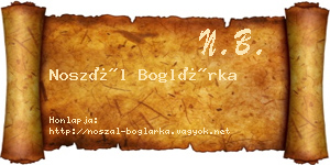 Noszál Boglárka névjegykártya